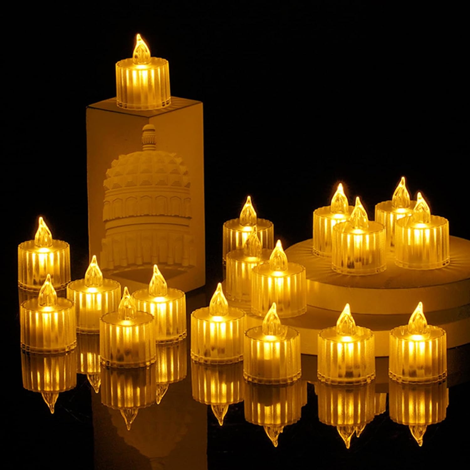 12 Pcs Flameless and Smokeless Decorative Acrylic Candles Transparent Led Tea Light Candle for Gifting, House, Diwali, Christmas, Festival, Events Decor Candles 12 Pcs Flameless and Smokeless Decorative Acrylic Candles Transparent Led Tea Light Candle for Gifting, House, Diwali, Christmas, Festival, Events Decor Candles